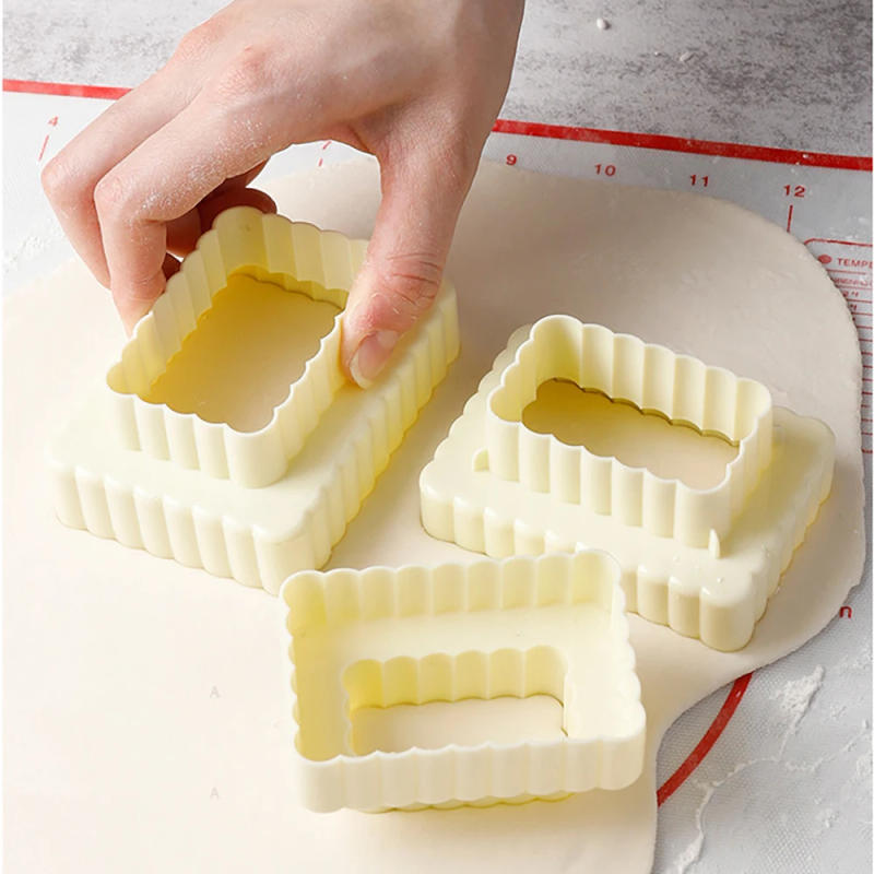 Description Picture 5 of item3Pcs/Set Square Cookie Cutters Molds Baking DIY Fondant Cake Mold Decoration Tools Pastry Moulds Kitchen Baking Accessories