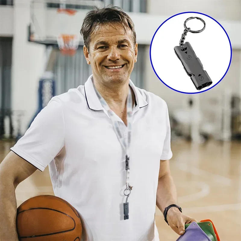 Description Picture 2 of itemPortable Whistle 180 db Aluminum Alloy Double Tube Lifesaving Emergency SOS Safety Survival Tool Kit Camping Outdoor Equipment