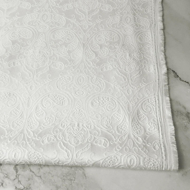 Description Picture 6 of itemJacquard Fabric Spring Autumn White Polyester Cotton Han Suit Ancient Horse Face Skirt Suit Pants Diy Sewing Wholesale Cloth