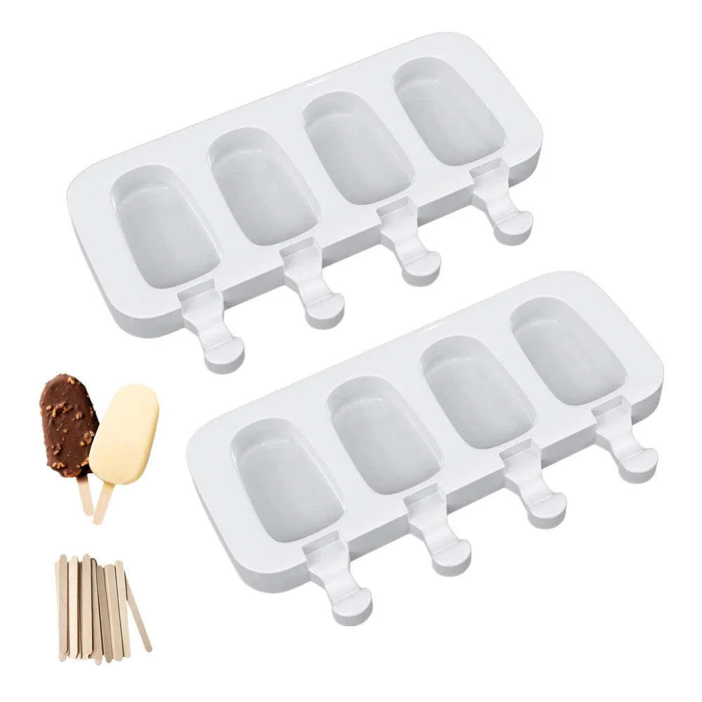 Description Picture 2 of item4/8 Holes Silicone Ice Cream Mold DIY Chocolate Dessert Popsicle Moulds Tray Ice Cube Maker Homemade Tools Summer Party Supplies