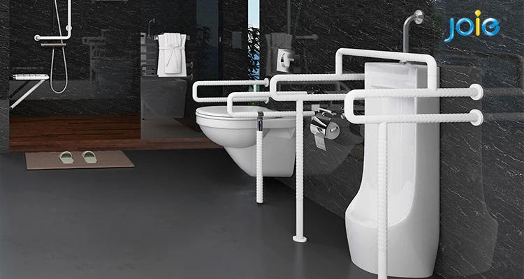 Description Picture 2 of itemABS Plastic Folding Grab Bar for Elderly, Flip Up Down, Bathroom, Toilet Safety Rails, Handicap, U Shape