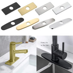 Faucet Plate Hole Tap Cover Deck Plate Stainless Steel Bathroom Kitchen Sink For Most Single Hole Faucet Kitchen Accessory