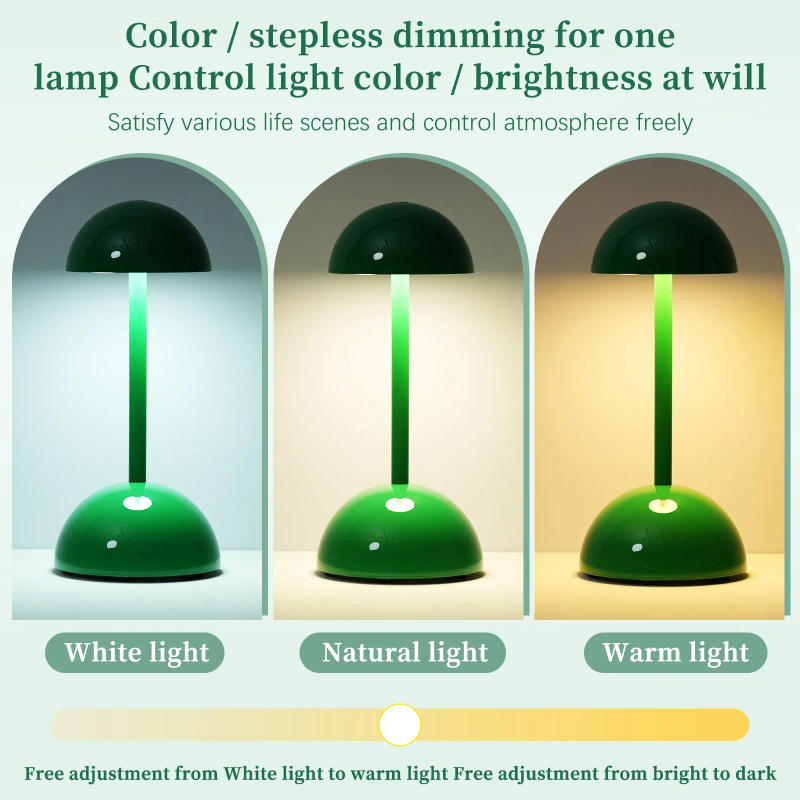 Description Picture 4 of itemRechargeable LED Mushroom Lamp BOOK Reading Light Bedside Eye Caring Dimmable Lighting Touch Control Desk Lamp Night Lamp