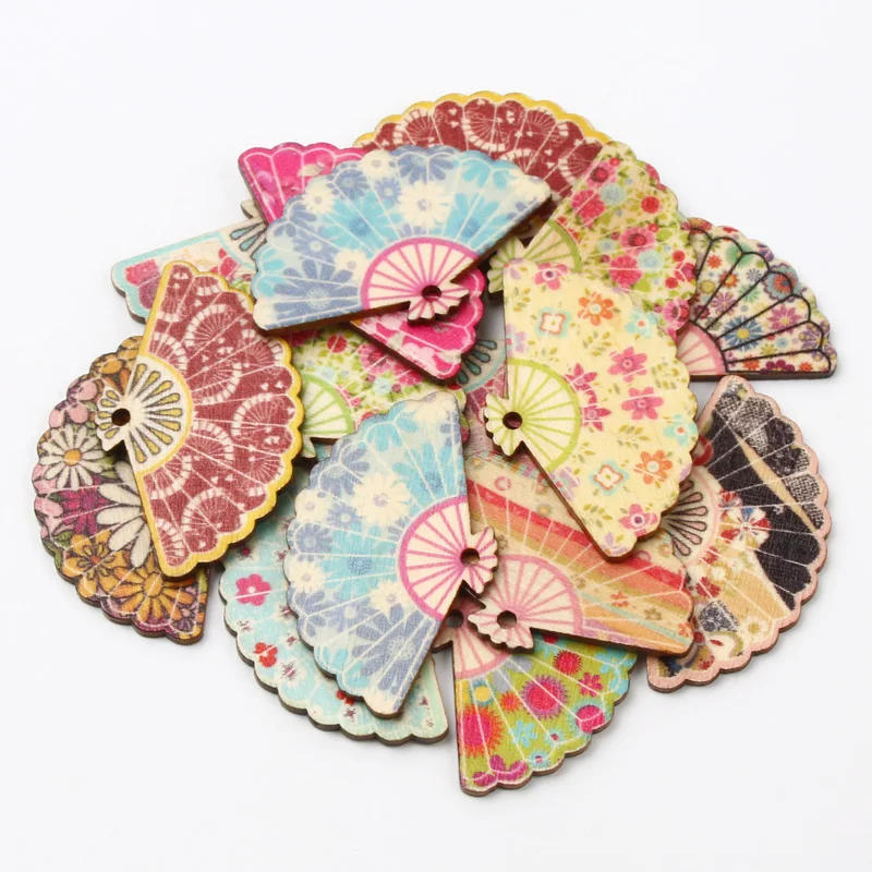 Description Picture 2 of item10pcs 30x48mm Wooden Fan Scrapbook Hanging Ornament Labels Home Decoration Art Christmas Creative DIY Embellishments Wood Craft