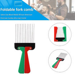 Wide Metal Teeth Salon Comb Afro Hair Style Pick Comb Insert Detangle Hairbrush