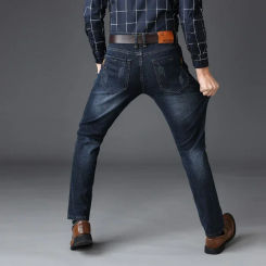 2022 Autumn Spring Mid Weight Men Casual Biker Denim Jeans Stretch Denim Pants Solid Slim Fit Jeans Male Street Skinny Pant