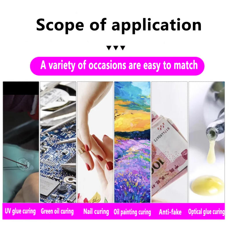 Description Picture 3 of itemHIgh Power Led UV GEL Curing Lamp Ultraviolet Light Cure Oil Printing Machine Glass Ink Paint Silk Screen Nail and eyelash lamp