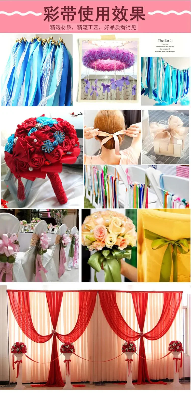 Description Picture 5 of item25Yards/Roll 50mm Ribbons for DIY Bow Crafts Polyester Satin Ribbons Christmas Home Decor Accessories Tape Wedding Gift Wrapping