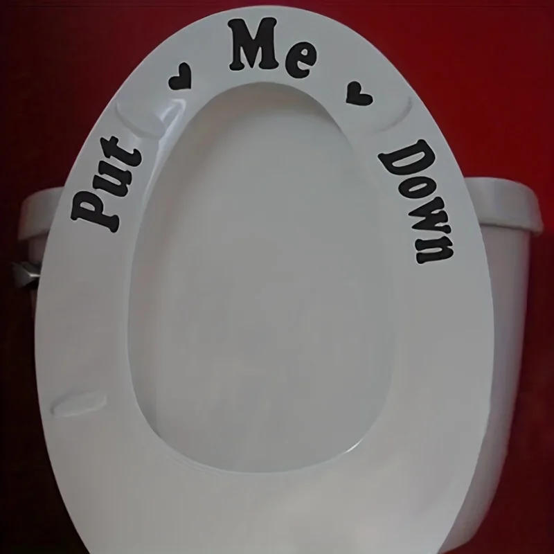Description Picture 3 of itemEasy-Apply Toilet Lid Sticker Put Me Down Decal Fun Slogan Glossy Self-Adhesive Bathroom Decal Наклейки На Унитаз