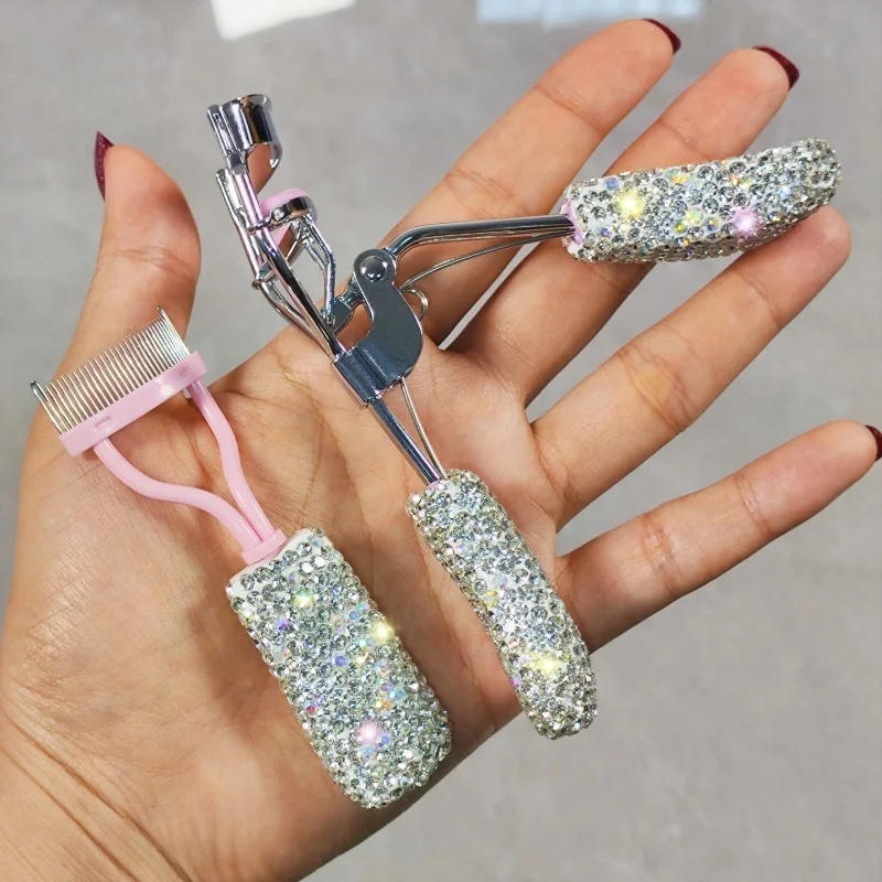 Description Picture 2 of itemHigh Appearance Level Eyelash Curler Set with artificial diamond Curling Mini portable eyelash tool for beginners