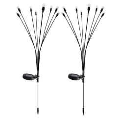 2Pcs Swaying Solar Lights IP65 Waterproof Solar Powered Firefly Lamps Outdoor Swaying Solar Garden Lights for Lawn Hallway Patio