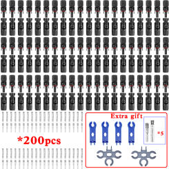 10/20/40/100/200 PCS Solar Connector Panel Assembly PV Plug 1000V DC 30A Connector Kit For Photovoltaic PV/MC Cable 2.5/4/6mm²
