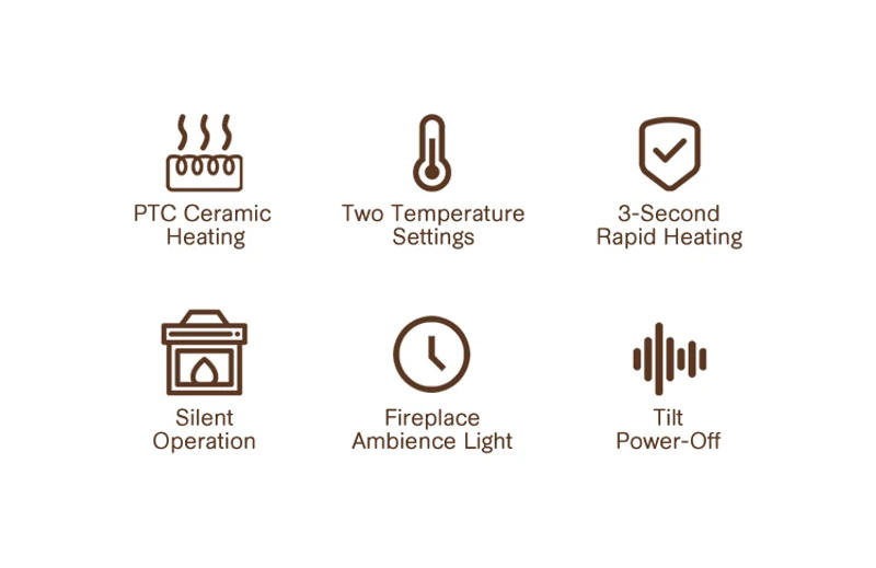 Description Picture 5 of itemFireplace Electric Heater Portable Desktop Heating Stove Radiator with 3D LED Flame for Indoor Home Office Room Festival Gifts