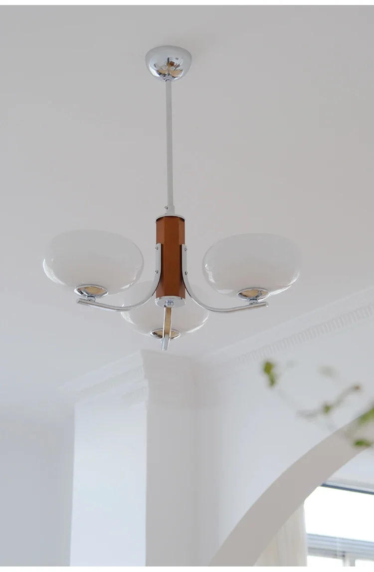 Description Picture 2 of itemVintage Glass Pendant Light Retro Wood Living Room LED Ceiling Chandelier Restaurant Dining Table Loft Hanging Light for Fixture