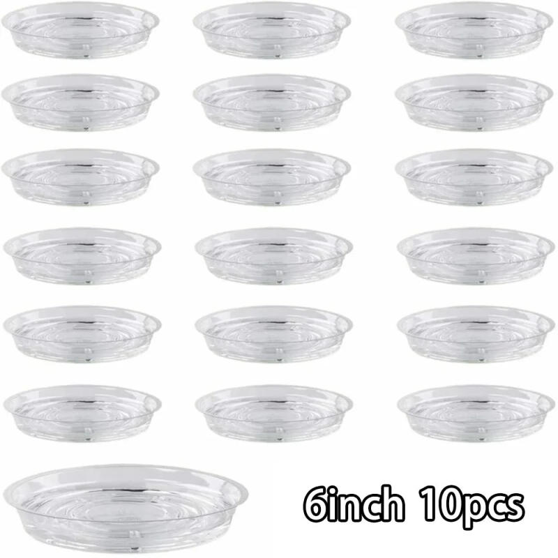 Description Picture 4 of item10Pcs 6/8/10 Inch Flower Pot Mat Plant Saucer Drip Tray Round Base Clear Container PET For Indoor Outdoor Home Garden Supplies
