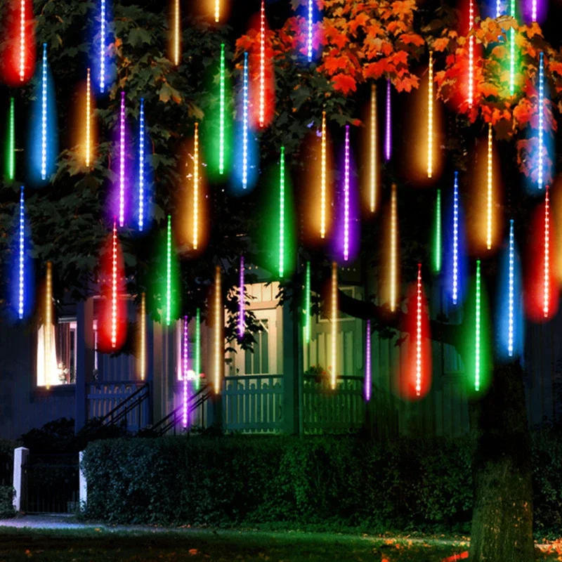 Description Picture 6 of item32/24/16/8 Tubes LED Meteor Shower Rain Lights Holiday String Lights 2025 New Year Garden Lights Christmas Wedding Decorations