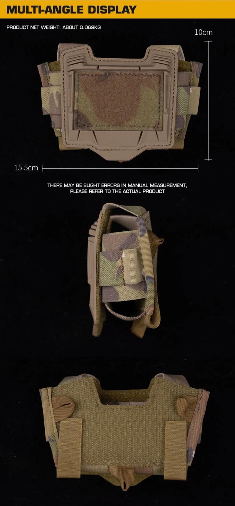 Description Picture 4 of itemFast Helmet Rear Pouch Agilit Style Battery Pouches Weight Bag NVG Night Vision Battery Sub-pouch Tactical OPS-CORE Helmet Cover