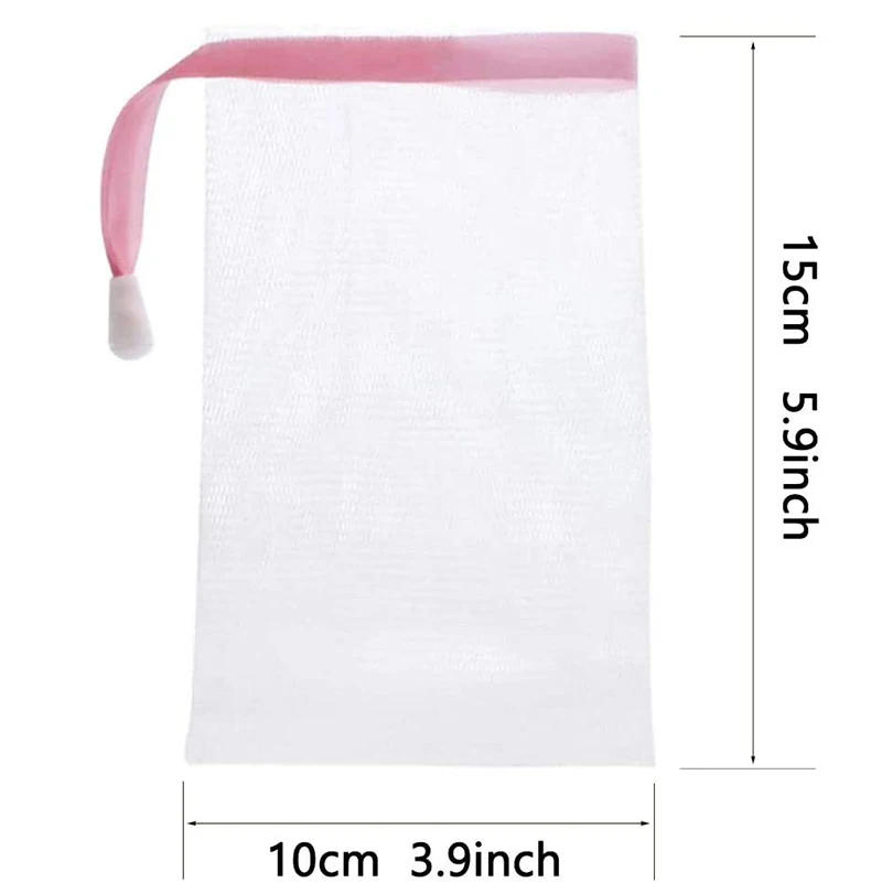 Description Picture 6 of item10PCS Shower Gel Soap Bags Hangable Facial Cleanser Foaming Mesh Bags Body Bath Soap Cleanser Bubble Net Bags Cleaning Tools
