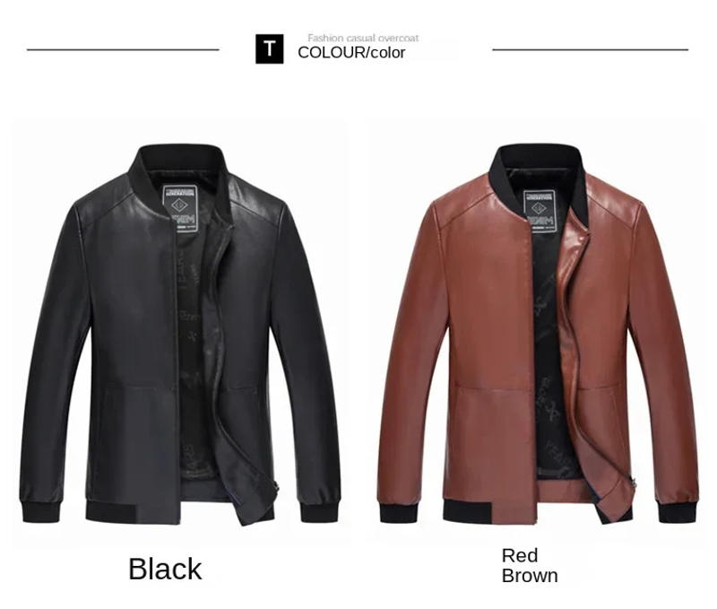 Description Picture 4 of itemNew Autumn Genuine Leather Clothes Men's Baseball Collar Sheepskin Jacket Haining Short Stand-up Thin Coat