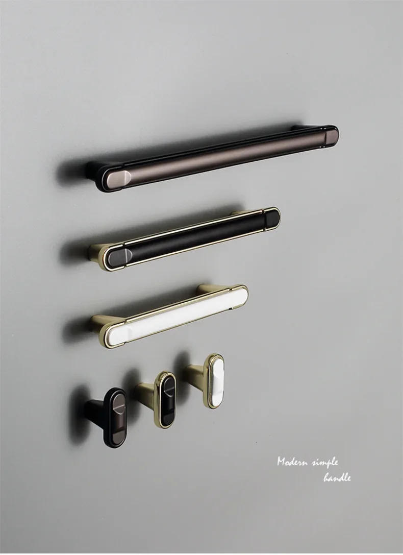 Description Picture 2 of itemModern Gold Black White Kitchen Handle Cabinet Knobs and Handles Fashion Drawer Knobs Pulls Furniture Handle Door Hardware