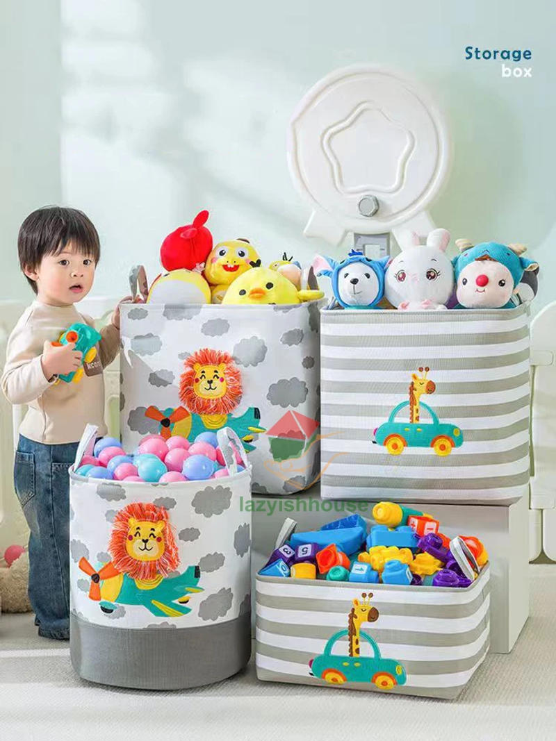 Description Picture 2 of itemFolding Storage Basket Linen Storage Fabric Wardrobe Office Bedroom Closet Toys Laundry Basket With Handle Storage Organizer new