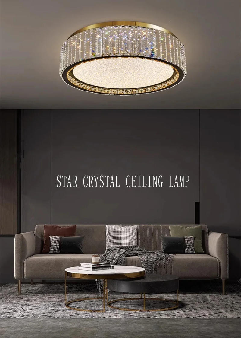 Description Picture 2 of itemLight Luxury Babysbreath Crystal Ceiling Lamp Villa Bedroom Ceiling Light for Living Room Dining Room Kitchen Home Decoration