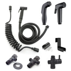Black Bathroom Toilet wash Bidet Faucet Spray Gun Sprayer shower head Anal self cleaning Handheld water tap valve hose holder o