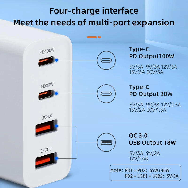 Description Picture 3 of item100W Charger For DJI Air 3 Drone Chargers Type C Fast QC3.0 USB Battery Charger Head for DJI Drone Accessories