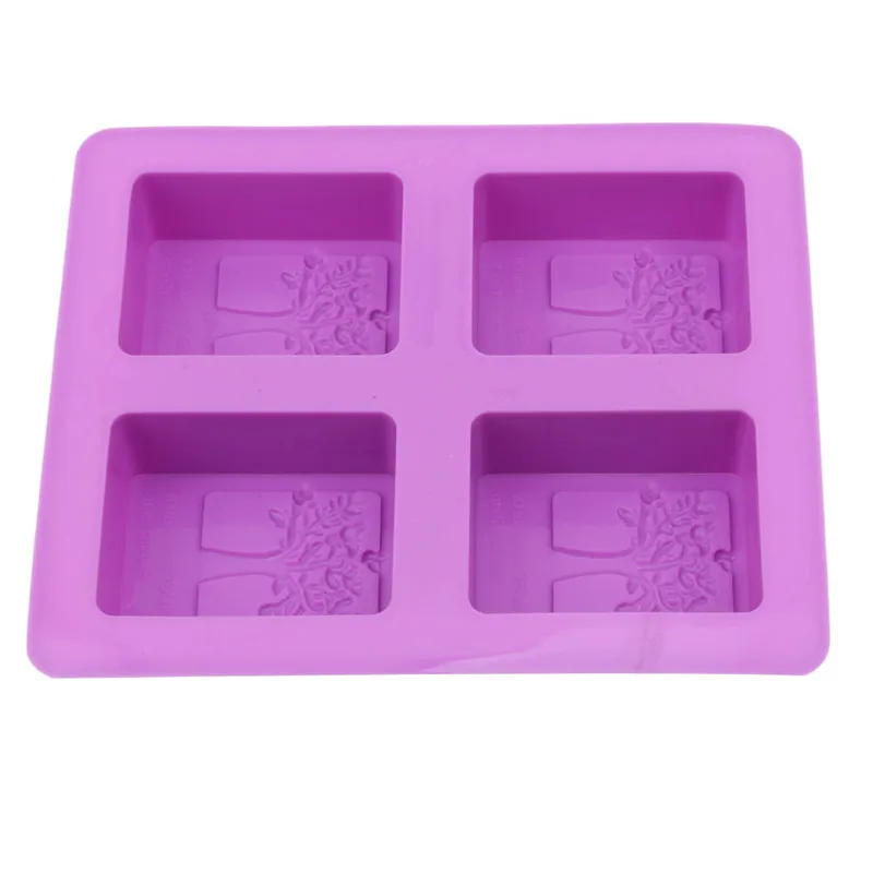 Description Picture 6 of itemParty Dessert Silicone Mold Tree Shape 4 Hole Square Soap Mold Crafts Chocolate Cake Molding Handmade Tools