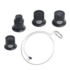 L69A Loupe Eyeglass Magnifiers Set of 4 Different Strengths Watchmaker Repairs Tool - 5X, 10X,15X, 20X Magnification