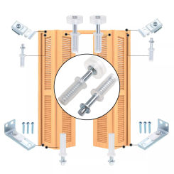 Top Guide Wheel Pivot Hinge Bifold Door Hardware Kit Closet Door Top Pivot  Guide Wheel Sliding Door Repair Parts Hardware