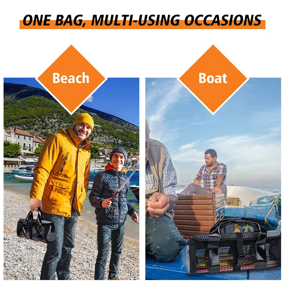 Description Picture 4 of itemGoture Cutout Lead Fishing Lure Bag Portable Lightweight Non-slip fishing Jig Lure carrier  tackle bag For Boat/Beach Fishing