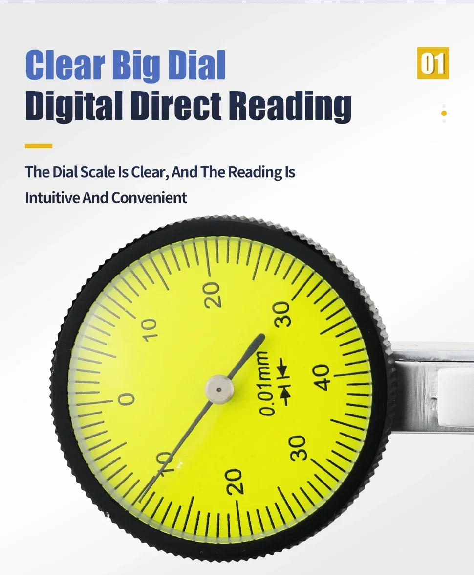 Description Picture 5 of item0-0.8mm Lever Dial Indicator Gauge With Measuring Probes Mechanical Micrometer Measuring Tools Dial Bore Gauge Test Indicators