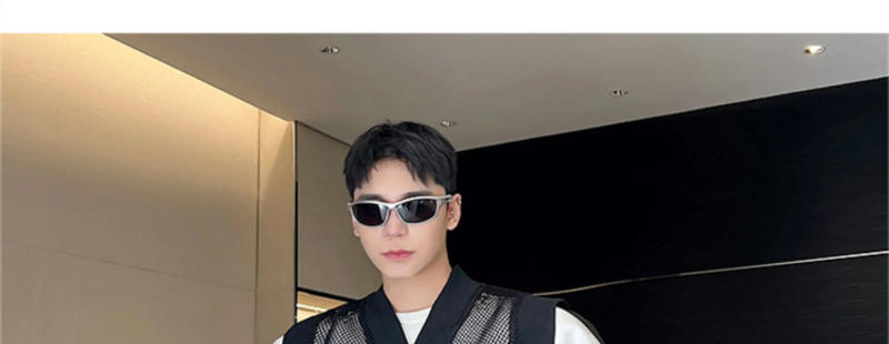 Description Picture 5 of itemLUZHEN 2024 Summer Perspective Design Mesh Tank Tops Men's Casual Trendy Original High Street Sleeveless Vests T Shirts LZ2636