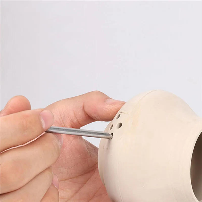 Description Picture 5 of item6 Pieces/set of Stainless Steel Hole Puncher Carving Sculpture Modeling Pottery Cutting and Punching Ceramic Polymer Clay Tools