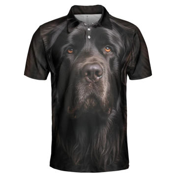 Funny Dog Face Graphic Short Sleeve Polo Shirts For Male Clothes Casual Love Animal Lapel Men POLO Shirt Pet Labrador Kids Tops