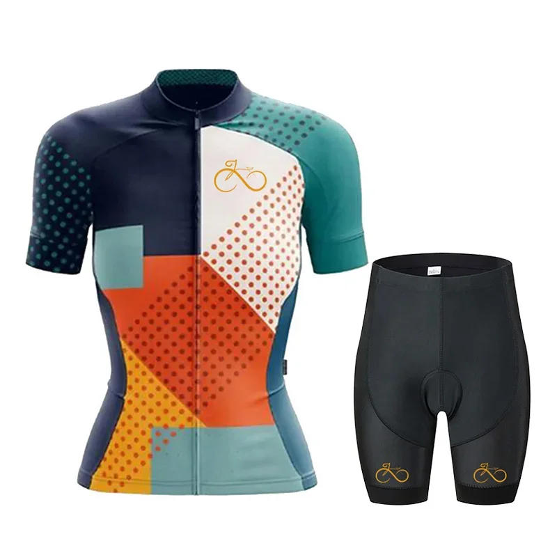 Description Picture 4 of item2025 Fashion Cycling Set Women Cycling Jersey Short Sleeve Bicycle Cycling Clothing Kit Mtb Bike Wear Triathlon Maillot Ciclismo