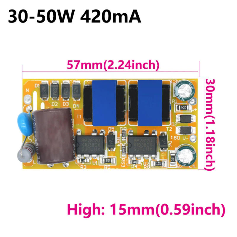 Description Picture 4 of itemLED Driver 30-50W 60-80W LED Driver 460mA 600mA Light LED Transformer AC200V Power Adapter DC80-147V For LED Spot Bulb DIY Strip