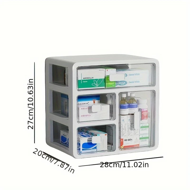 Description Picture 5 of item1 household medicine cabinet, home medicine manager, drawer type large-capacity medicine medical multi-purpose multi storage box