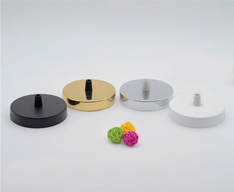 Description Picture 3 of itemBlack White Silver Bronze Ceiling Plate Wall Sconce Mount DIY Light Fittings Lamp Base Vintage Pendant Lamp 8/10/12cm Disc Base