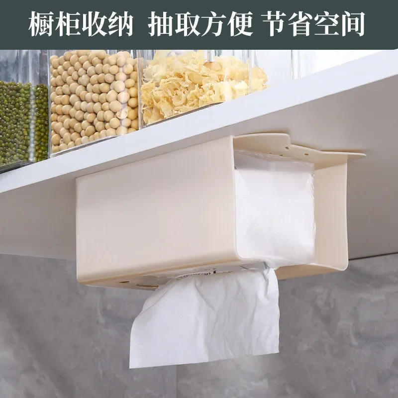 Description Picture 4 of itemWall Mounted Tissue Box Cute Cartoon Paper Holder Punch-Free Tissue Racks Kitchen Napkin Storage Rack Bathroom Toilet Accessorie
