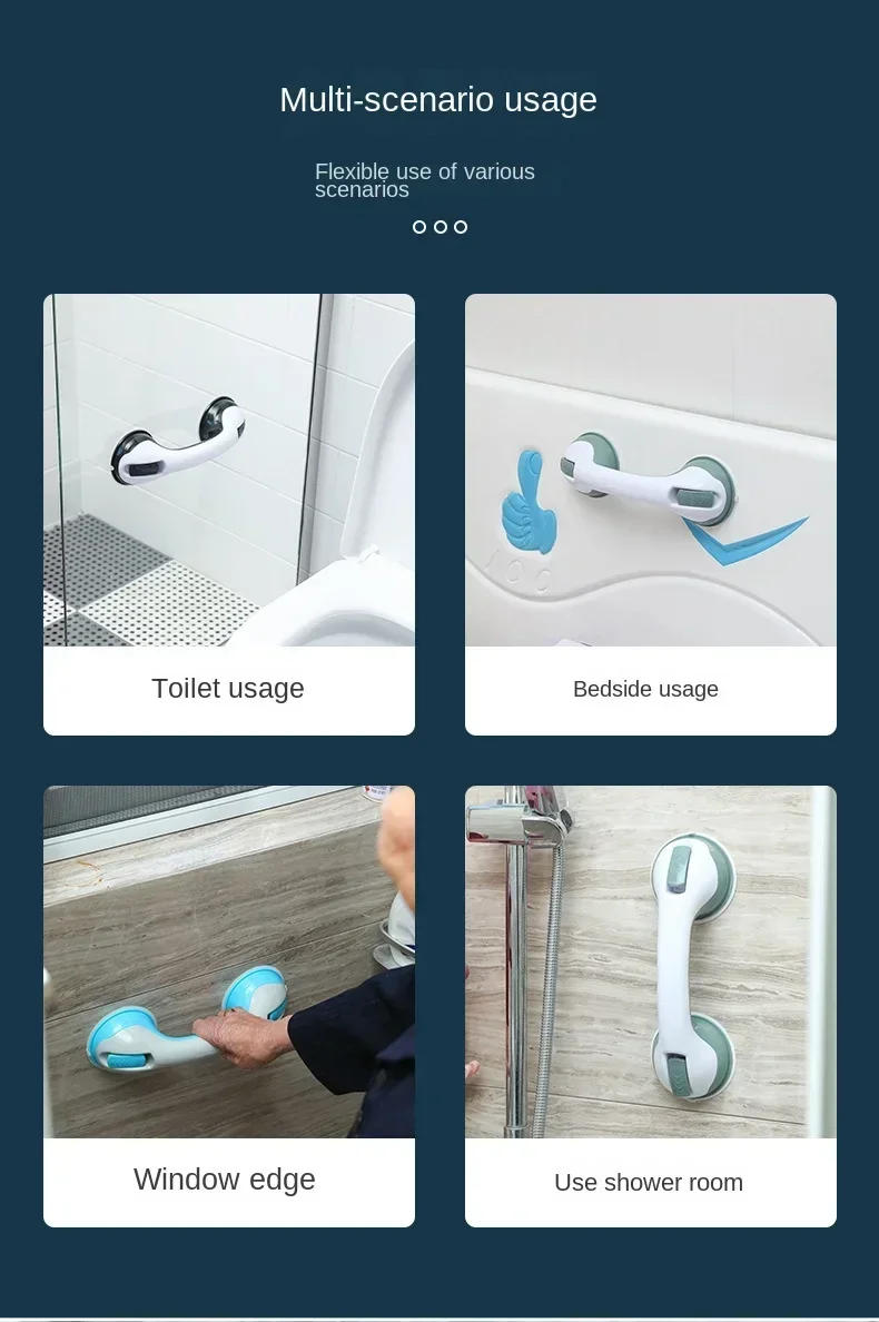 Description Picture 5 of itemToilet Safe Grab Anti Slip Elderly Safety Helping Handle Shower Handle Support Bathroom Bar Vacuum Sucker Suction Cup Handrail