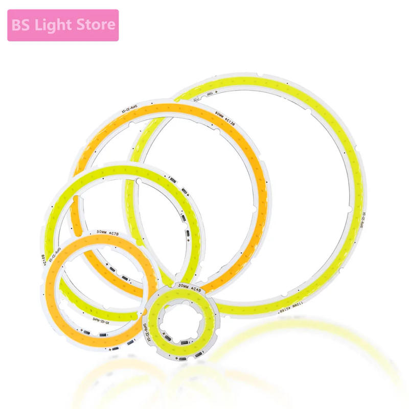 Description Picture 3 of itemLED COB Angel Eyes DC12V 20mm-120mm 200mA-1200mA COB Chip on Aluminum Board Ring LED Cold Warm White Light Source For DIY Bulb