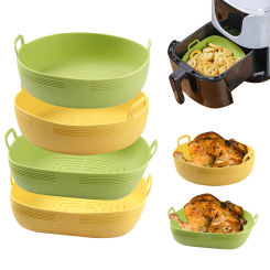 Air Fryers Oven Baking Tray Fried Chicken Basket Mat AirFryer Silicone Pot Round Replacement Grill Pan air fryer Accessories