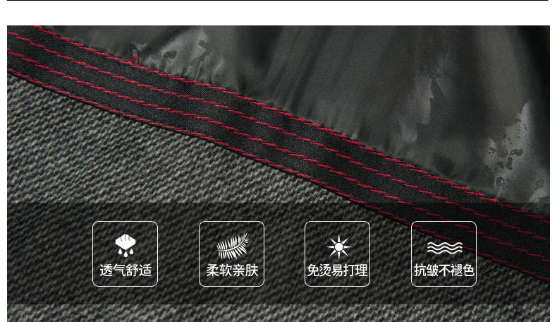 Description Picture 6 of itemMen's Fashion Casual Business Slim Solid Color Standing Collar Trench Coat Can Be Removed From The Inner Liner in The Long Coat