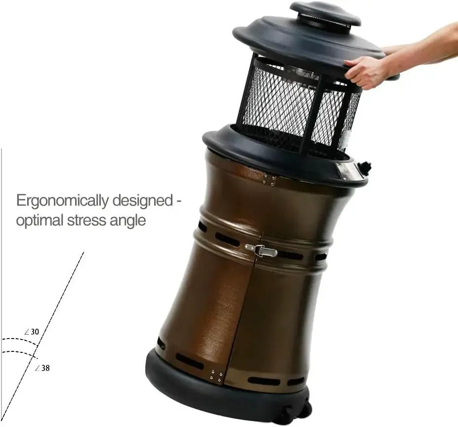 Description Picture 5 of itemPropane Patio Heater Gas Patio Heater Floor-Standing Outdoor Heater Commercial Patio Round Dancing Flame Wheels