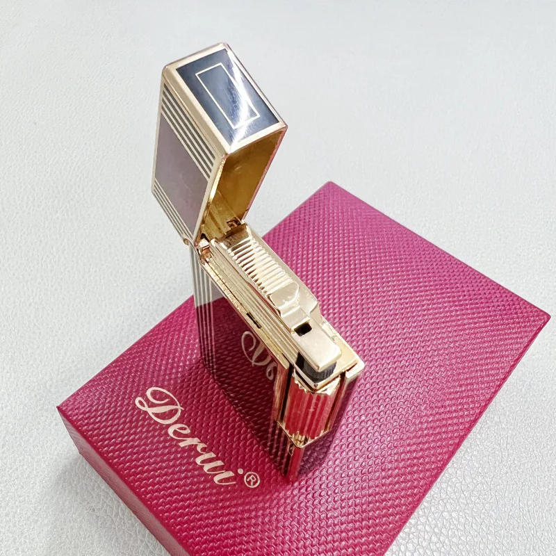 Description Picture 4 of itemDerui-Side-sliding Sound Inflatable Lighter, Metal, High-end Quality, Men's Light, Luxury Gift, New