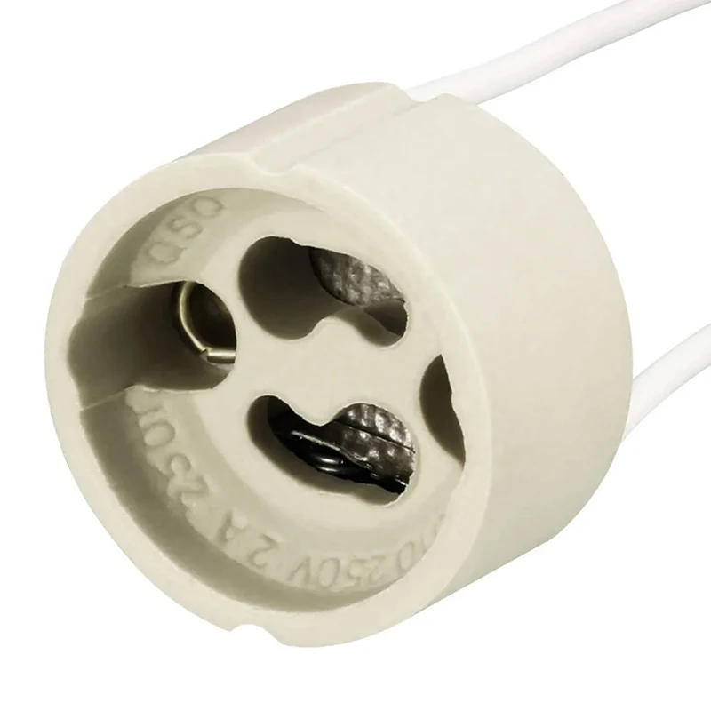 Description Picture 6 of item5pcs/Lot GU10 Lamp Base Ceramic Light Holder Socket Connector Adapter Wire For LED Bulb Stand Chandelier Halogen Leds Accessory