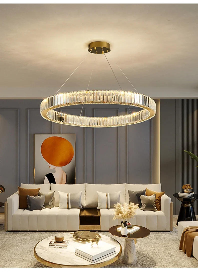 Description Picture 2 of itemModern Luxury Crystal Ceiling Pendant Lamp Living Room Bedroom Hanging Chandelier Bar Dining Table Light for Room Decor Lustre
