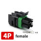 4P Double row Female